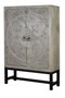 GINER Y COLOMER Armoire en bois de manguier et pieds en métal gris vieilli
